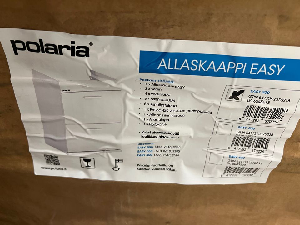 Allaskaappi Polaria Easy 500 valkoinen