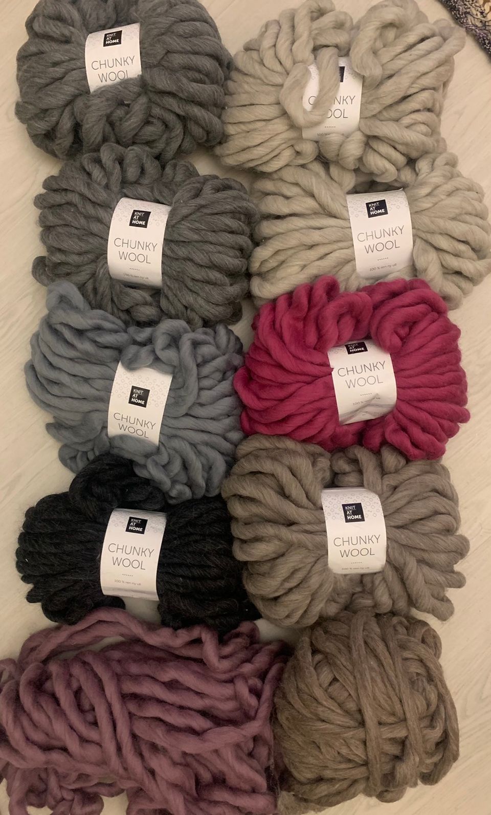 Chunky Wool 100% villaa 10 kpl