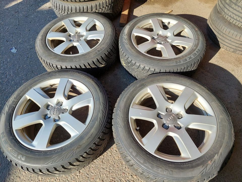 8x17" 5x112 Audi alkuper. vanteet ja 225/55R17 Nexen nastat 4kpl