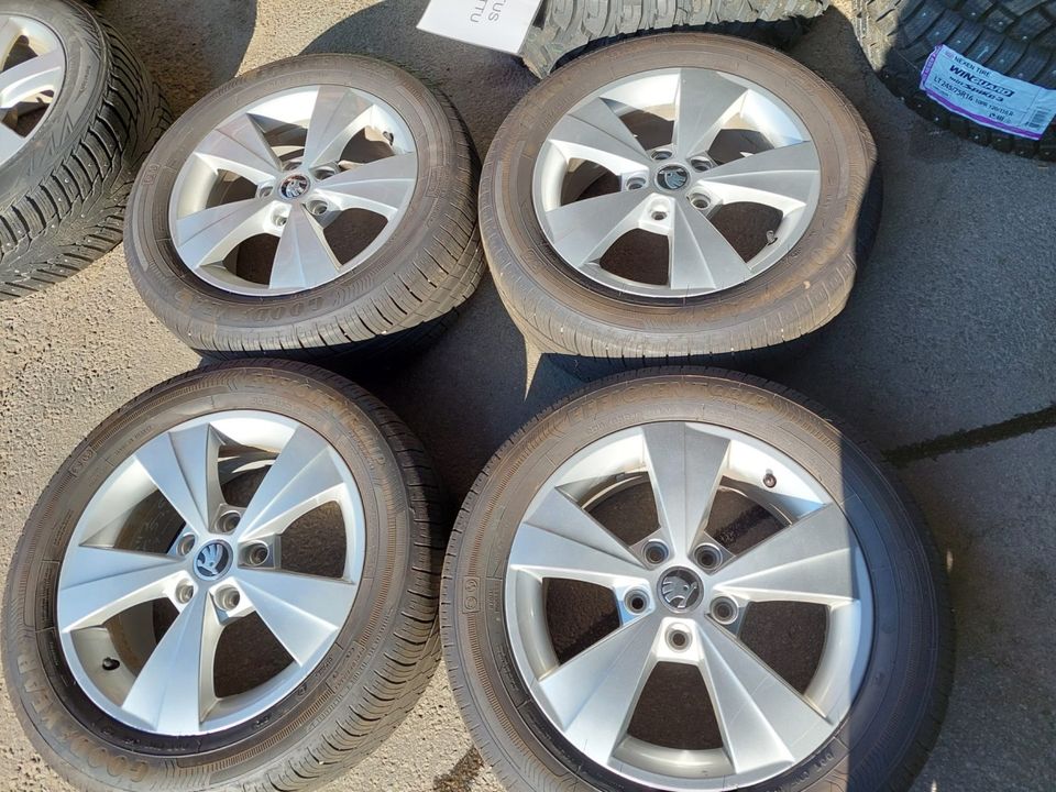 5x112 6,5x16" Skoda alkuper. vanteet ja 205/55R16 GY kesärenkaat 4kpl