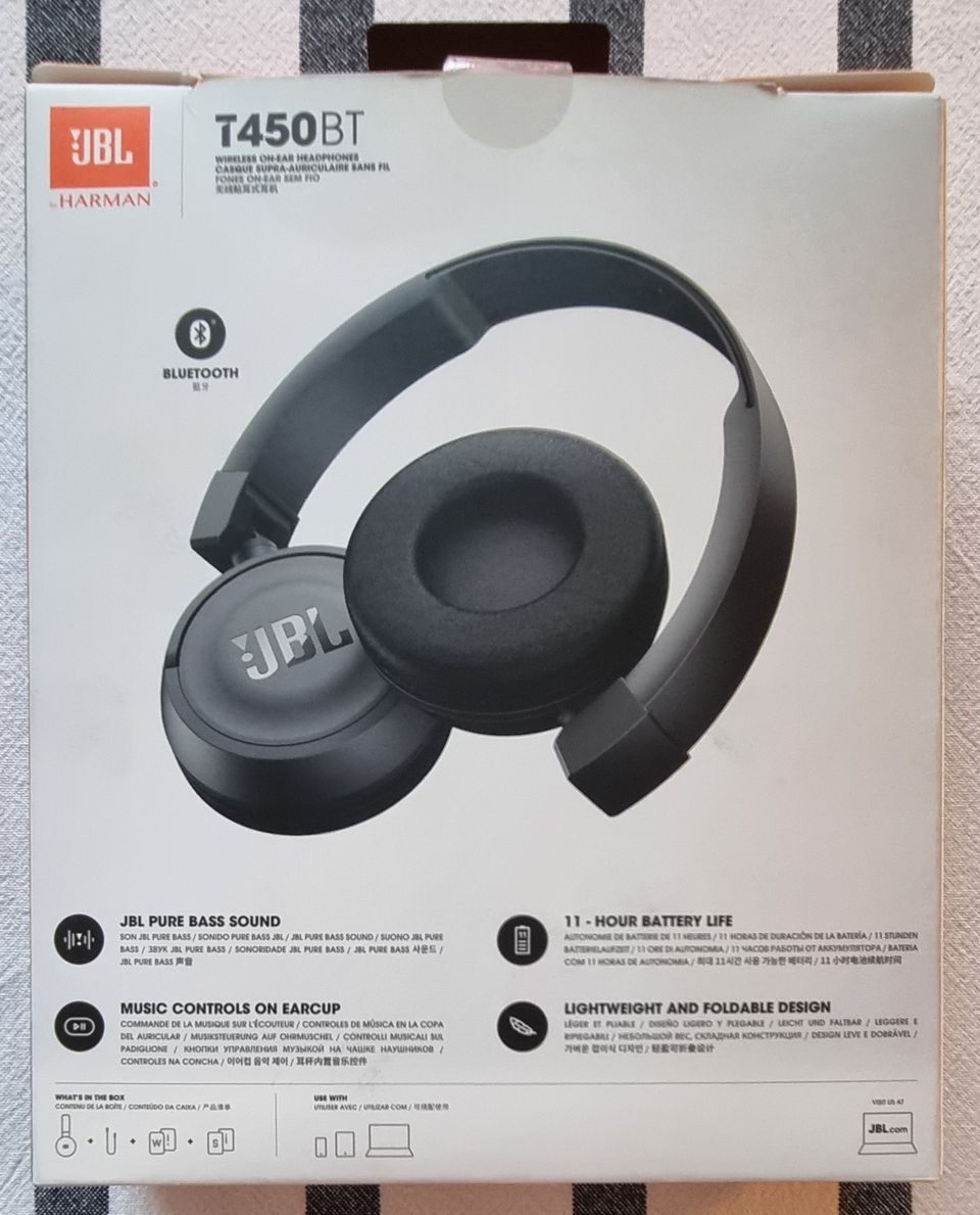 JBL T450BT Wireless langattomat Bluetooth on-ear kuulokkeet