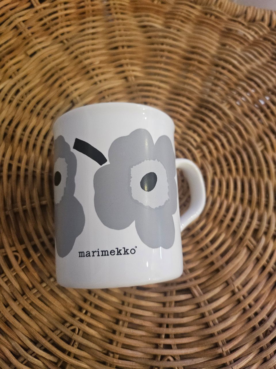 Marimekko "unikko" muki harmaa