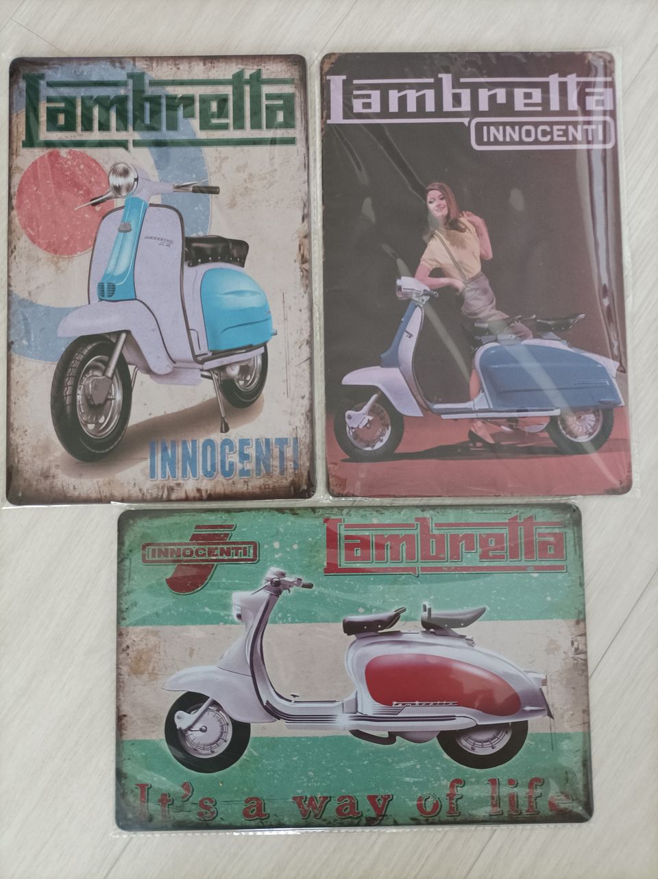 Lambretta Innocenti peltikyltti 3kpl