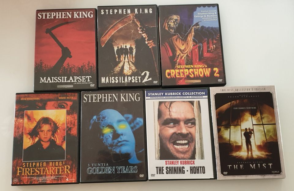 Stephen King dvd leffat (7 kpl)