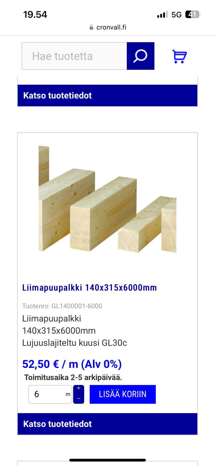 Liimapuupalkki