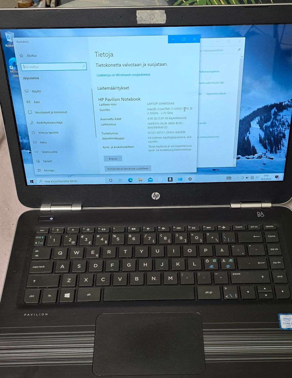 Hp 3165NGW, i3-6300, 4Gb, 250Gb ssd, win10