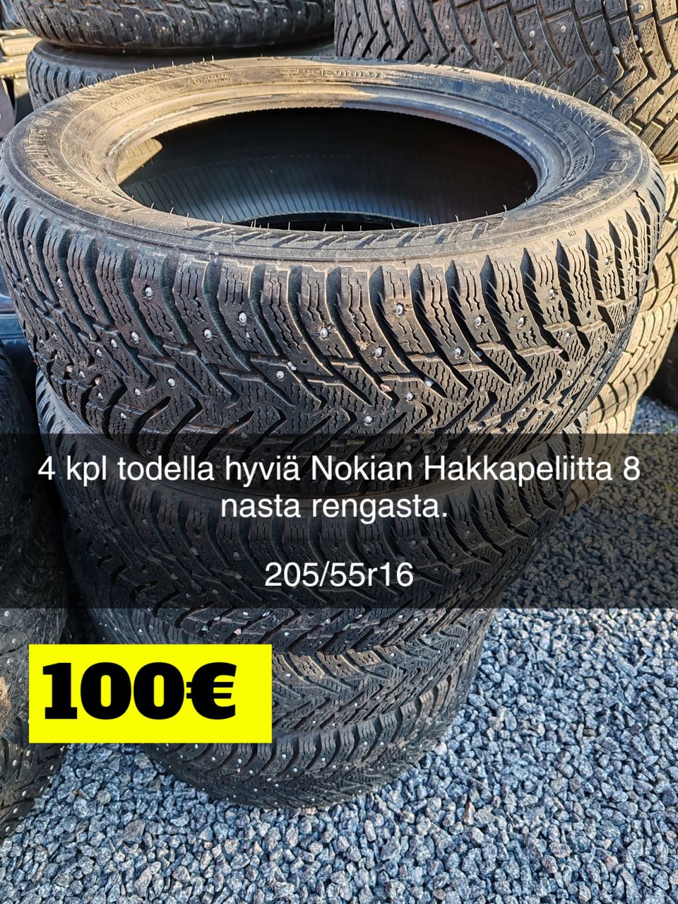 Nastarenkaat vanteilla. Kuvassa lisätiedot