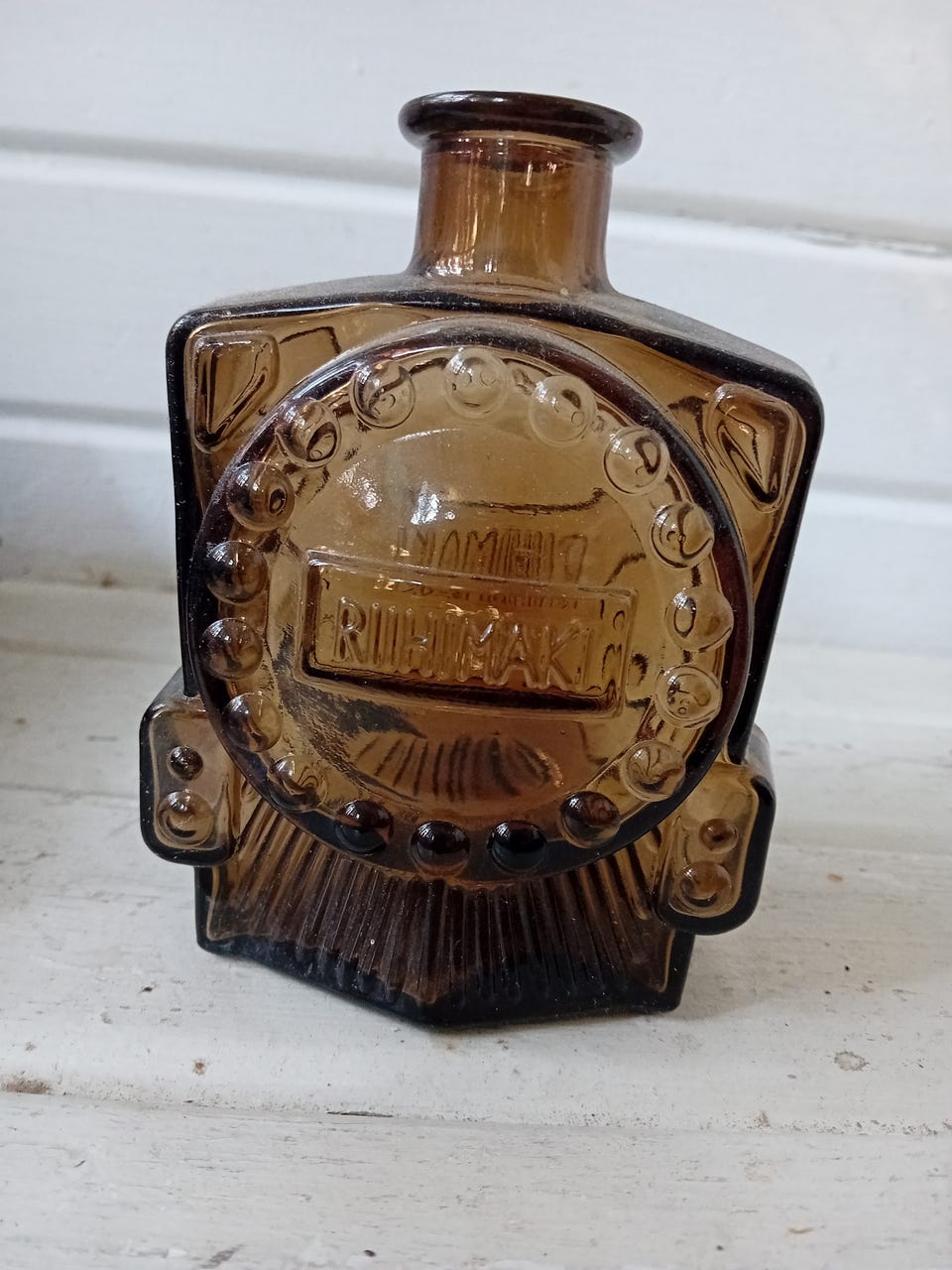 riihimaen lasi veturipullo ＊ フラワーベース 緑