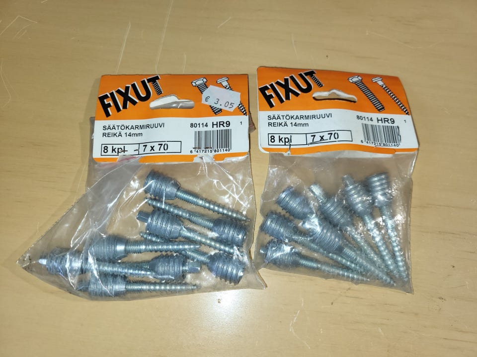 S t karmiruuvi Fixut HR9 7x70mm 15 Kpl Tori