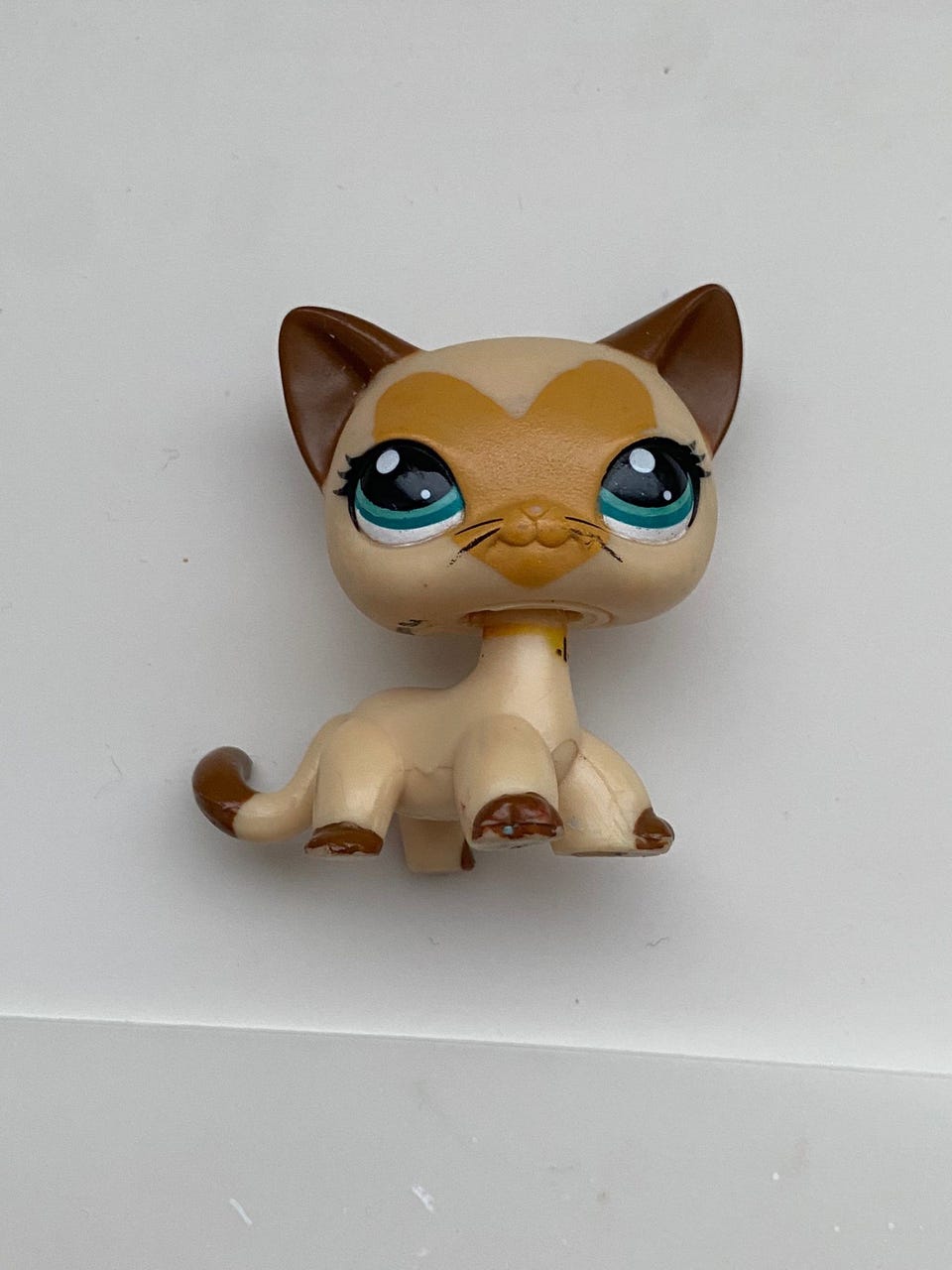 3573 Lps Heart Face Cat Littlest Pet Shop Aftermarket Cream Tan