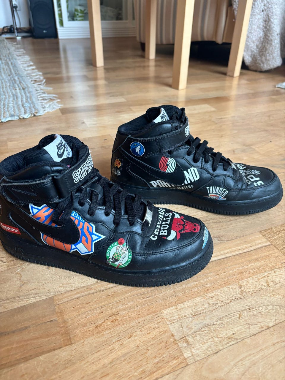 Nike air force 1 x supreme x nba, black | Tori