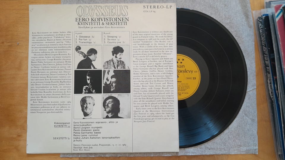 洋楽 LP EERO KOIVISTOINEN - ODYSSEUS Eero Koivistoinen Kvintetti & Sekstetti – Odysseus – CD