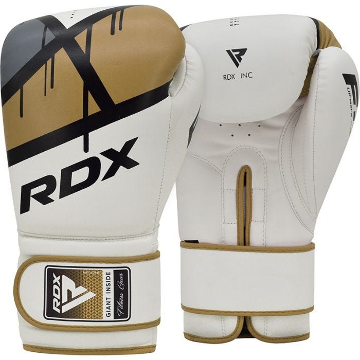 Nyrkkeilyhanskat RDX F7 BGR-F7GL-10oz, kulta/valkoinen, 10