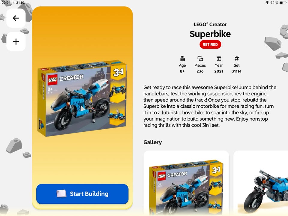 LEGO Creator Superbike rakennussarja 3-in-1 sininen Tori