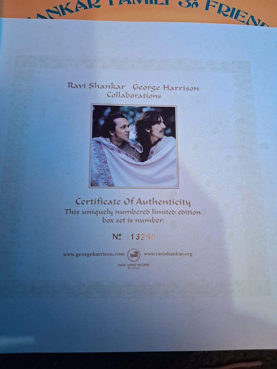 洋楽 Ravi Shankar e Harrison Box Limited Dark Horse Records Announces Ravi Shankar, George Harrison Box Set