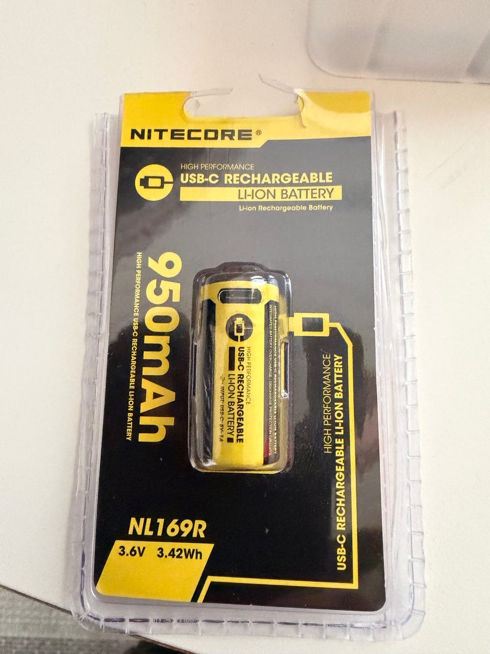 らい Nitecore NL169R USB-C ladattava 950mAh Li-ion akku 3,6V | Tori