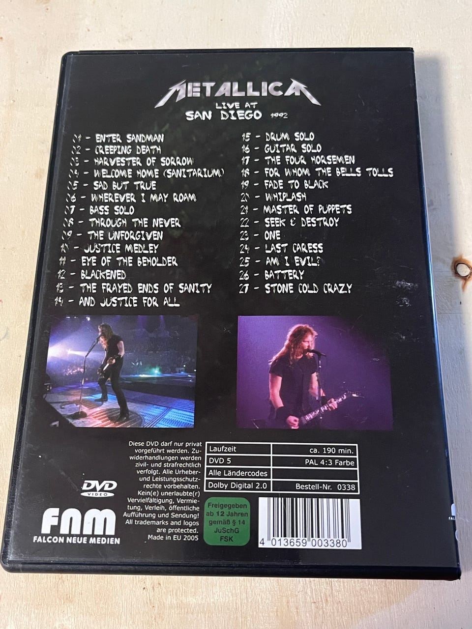 Metallica Live at San Diego 1992 DVD | Tori