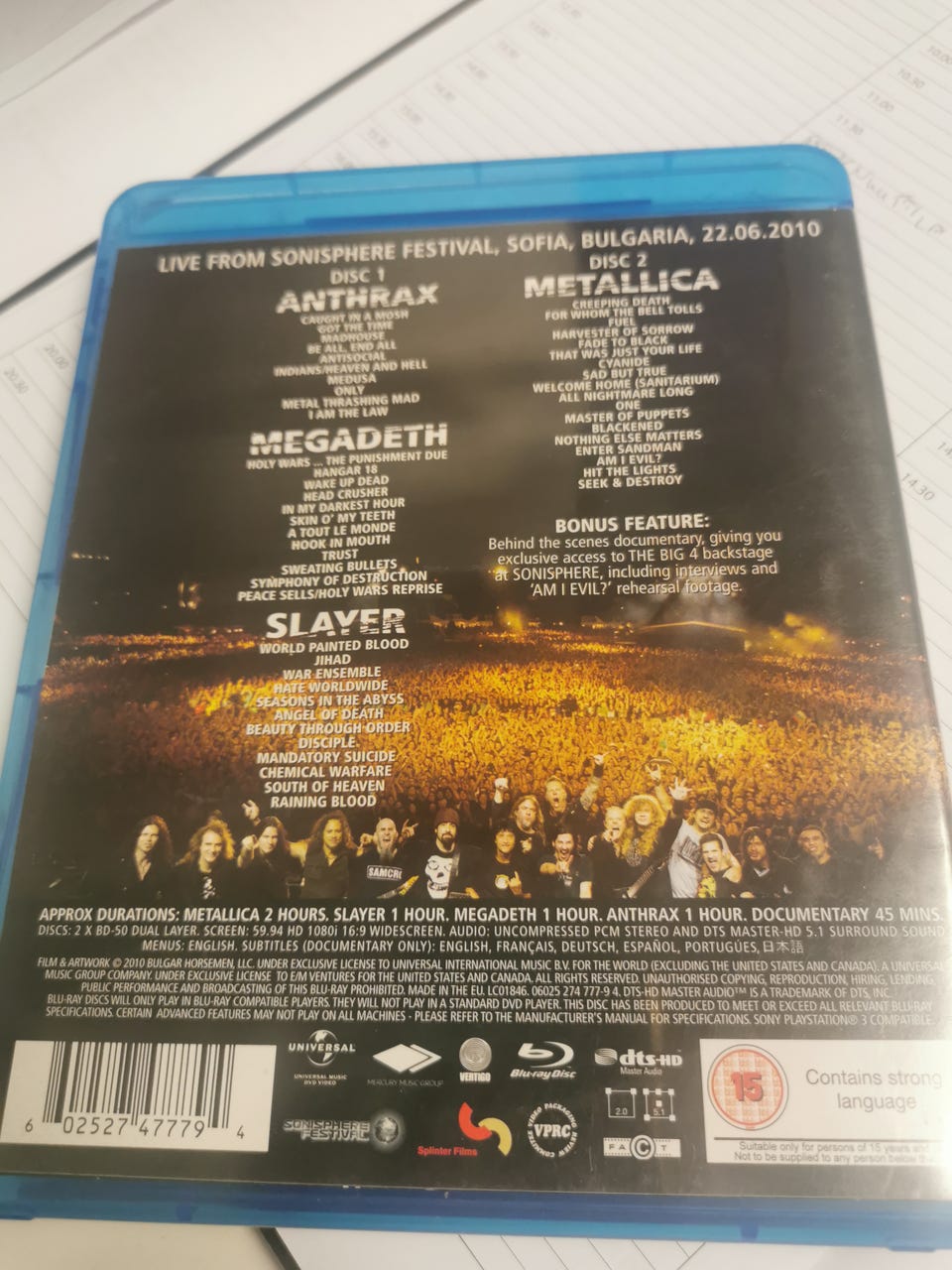 【Blu-ray】Big 4 Live from Sofia Bulgaria Amazon.com: The Big 4: Live From Sofia, Bu : Metallica / Slayer