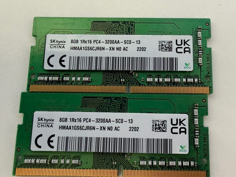 16GB(2x8GB) SK Hynix DDR4 3200 MHz PC4-25600 Läppäriin | Tori