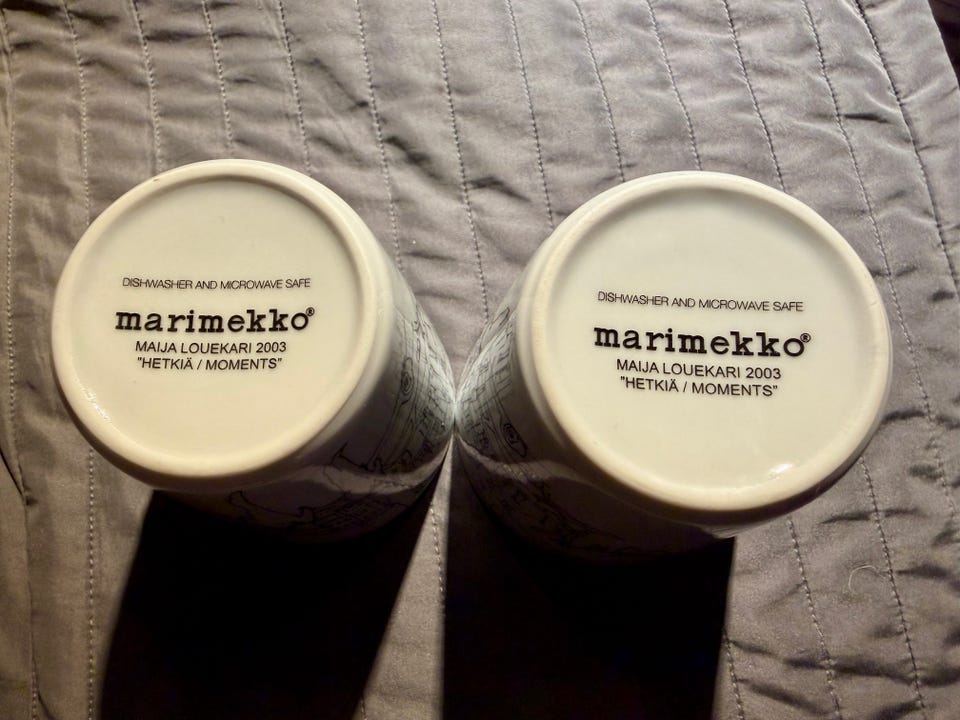 Marimekko Hetkiä / Moments mukit 2kpl yhteensä | Tori