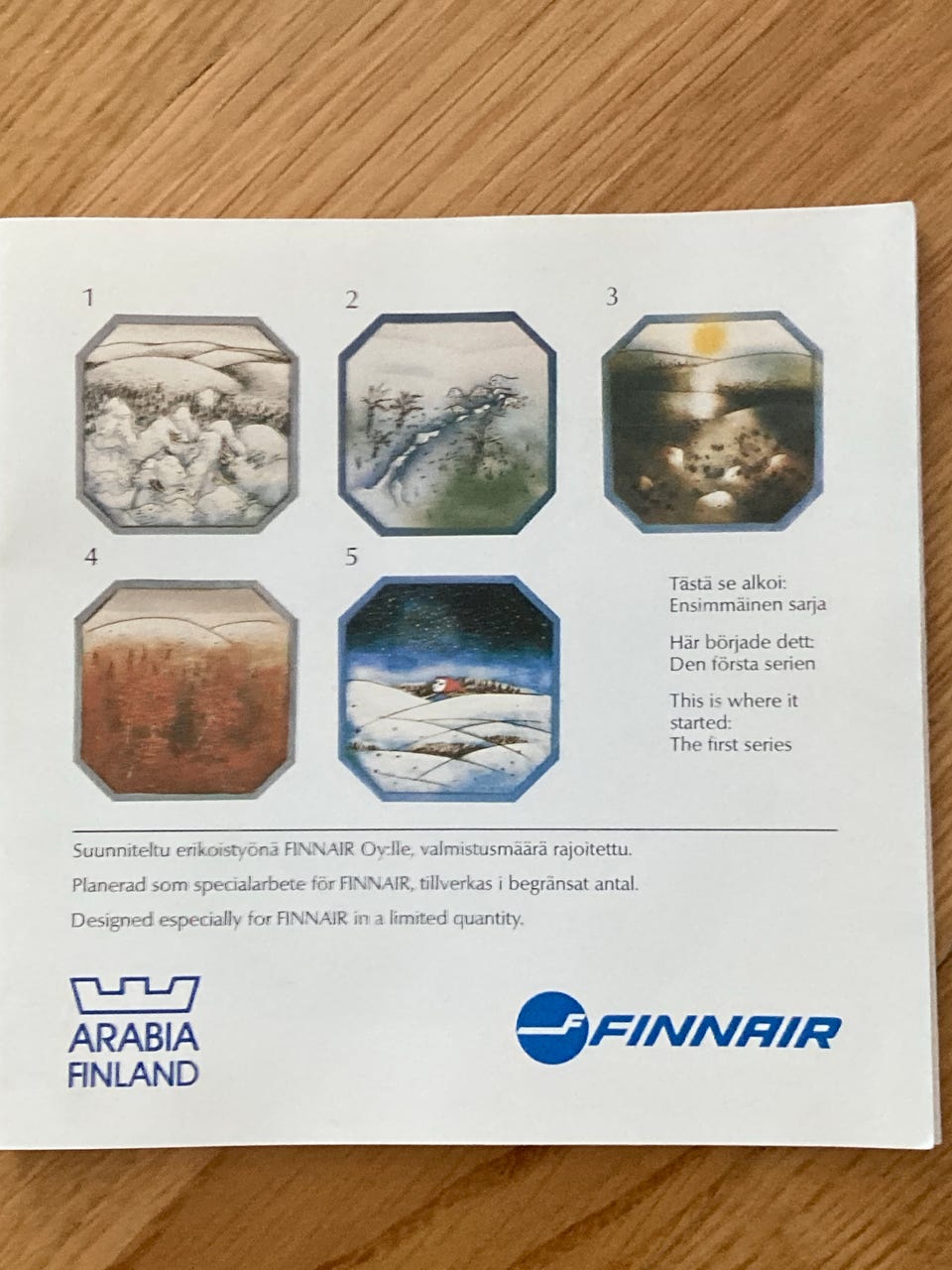 Arabia/Finnair keramiikkataulu Heljä Liukko/Sundström 4kpl | Tori