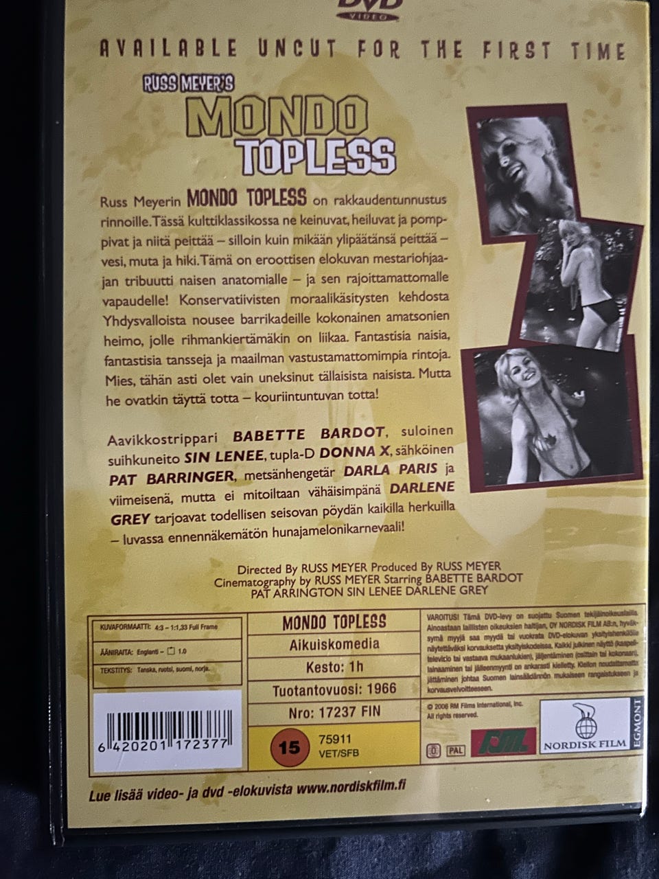 Mondo Topless DVD Russ Meyer | Tori