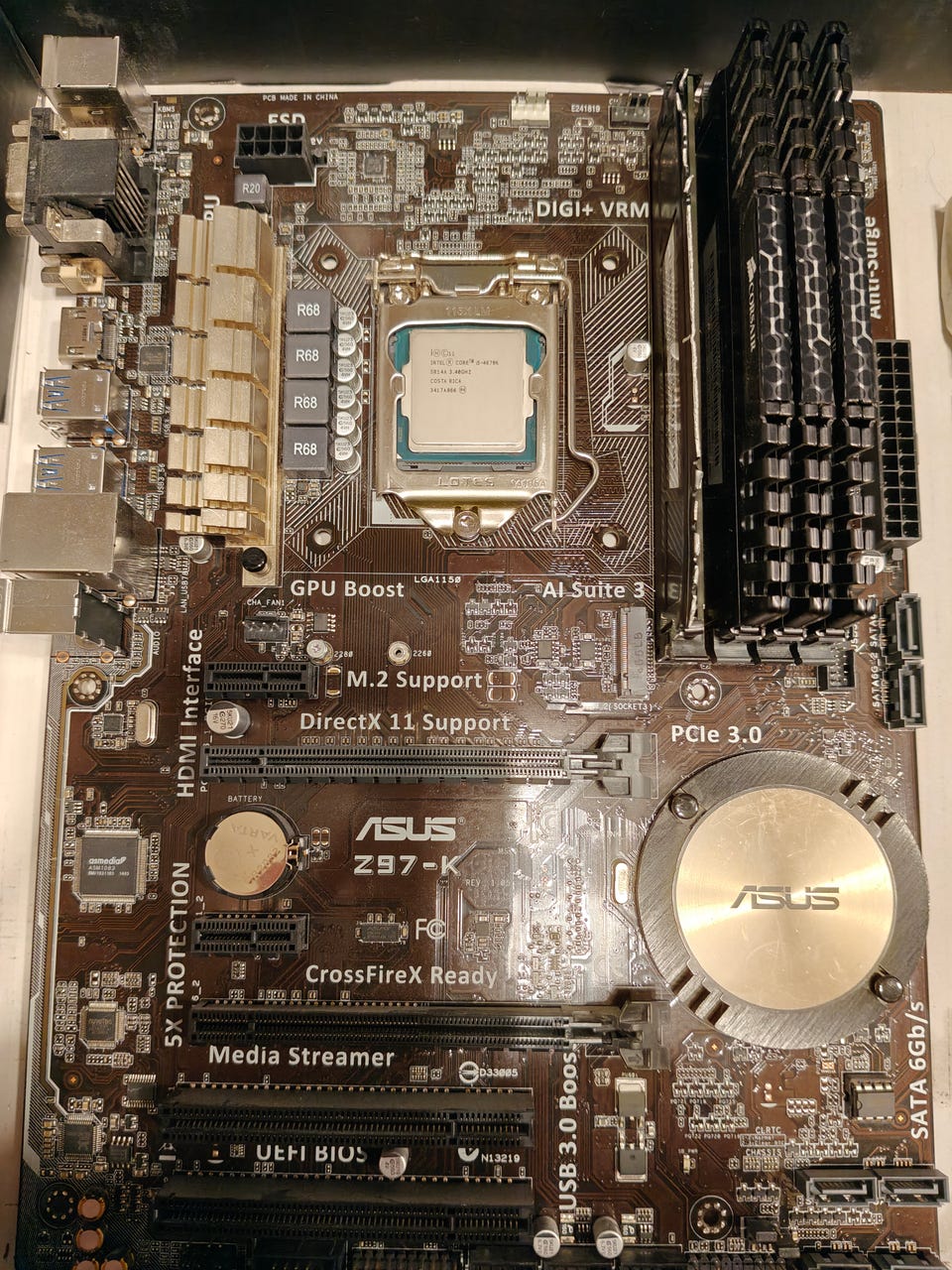 Asus Z97-K emolevy intel i5 4670K prosessorilla ja 16GB ram | Tori