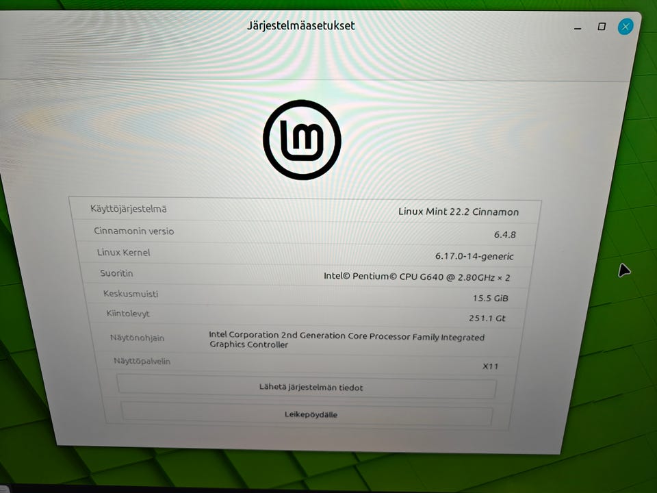 Fujitsu Esprimo E510. 16Gb/250Gt. Linux Mint 22.2. | Tori