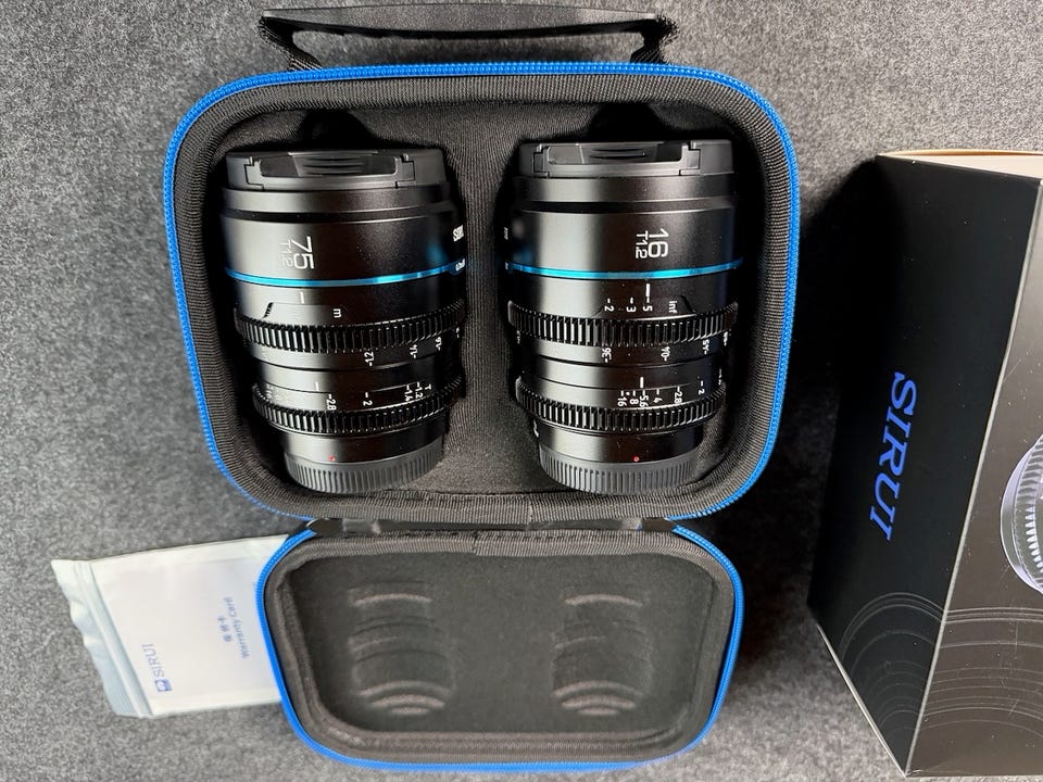 SIRUI Night Walker T1.2 16mm + 75mm E-mount, kuin uusi | Tori