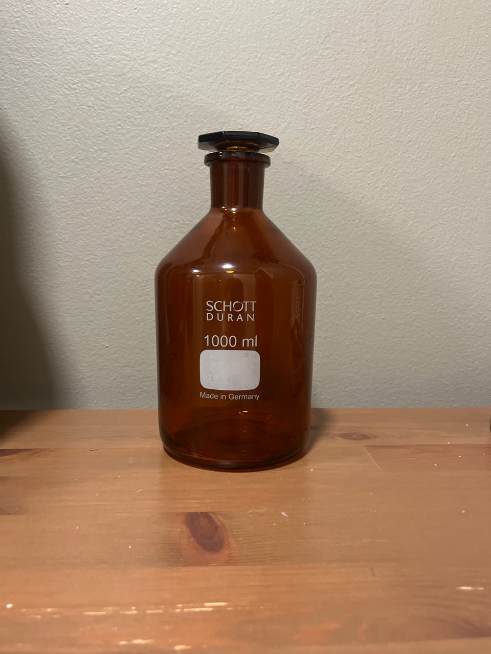Schott, Apteekkaripullo/Schott Duran laboratoriopullo 1000 ml ruskea lasi