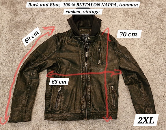 Rock and Blue miesten nahkatakki 2XL