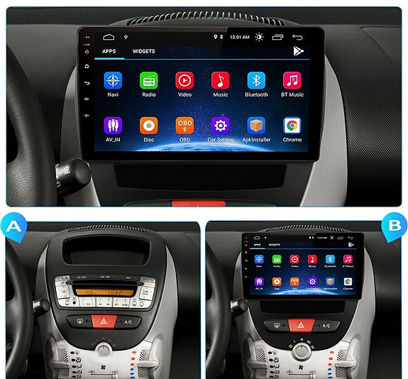 Android soitin Peugeot 107 2005-2014