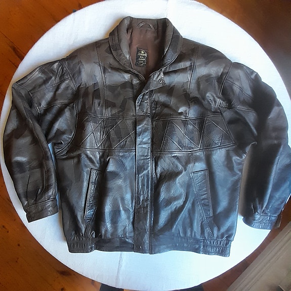 Ruskea nahkatakki vintage koko XL/44