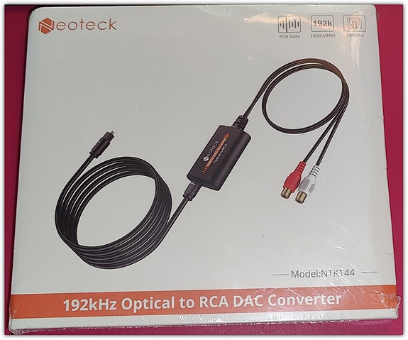 Neoteck 192kHz digitaali-analogi-muunnin, naaras RCA-liittimillä