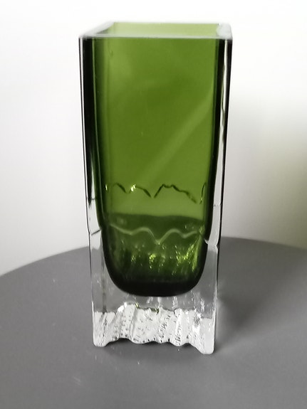 Iittala Raito 2780 vihreä maljakko, sign.