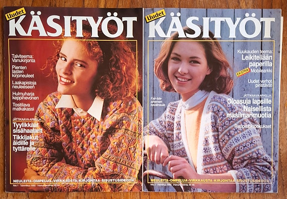 Uudet käsityöt -lehdet nrot 1/1992 ja 2/1992