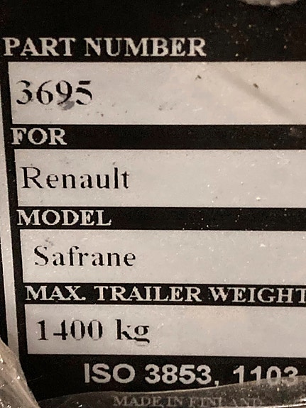 Vetokoukku Renault Safrane, vm. 1992-2001