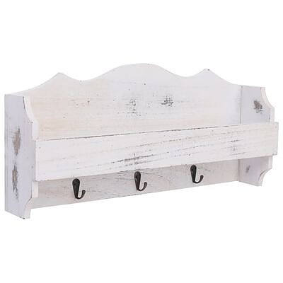 vidaXL Seinälle kiinnitettävä naulakko valkoinen 50x10x23 cm puu(sku284231