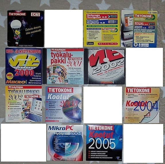 Tietokone, mikrobitti, pelit, mikropc CDt 1994-2005