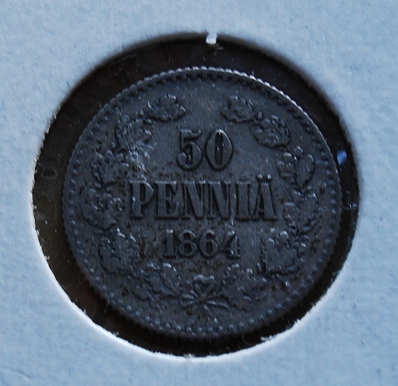50 penniä 1864, Hopea, Aleksanteri II