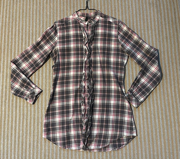 Benetton pitkä flanellipaita / ruutupaita 34
