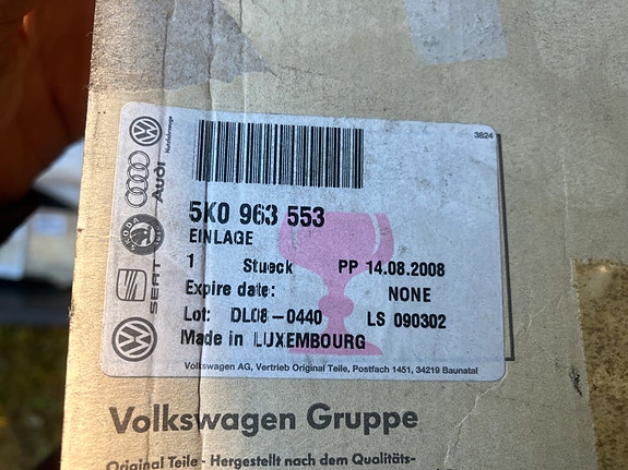 VW Golf VI/Touran Airbag Tunnistinmatto Alkuperäinen