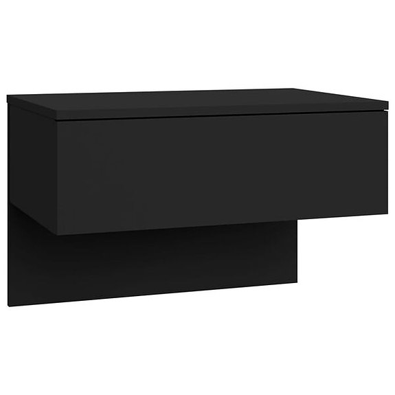 vidaXL Seinäkiinnitettävä yöpöytä musta(sku810937