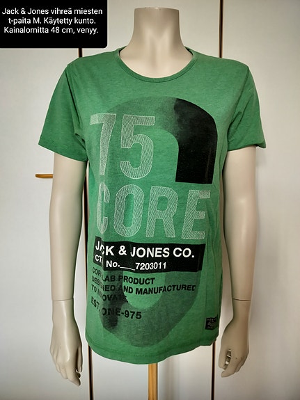 Jack & Jones vihreä t-paita tekstillä M