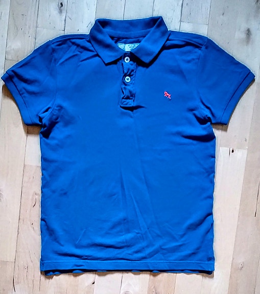 H&M sininen pikeepaita 134 cm