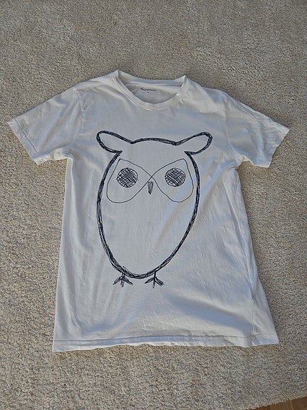 Knowledge cotton T-paita M Slim fit valkoinen pöllö