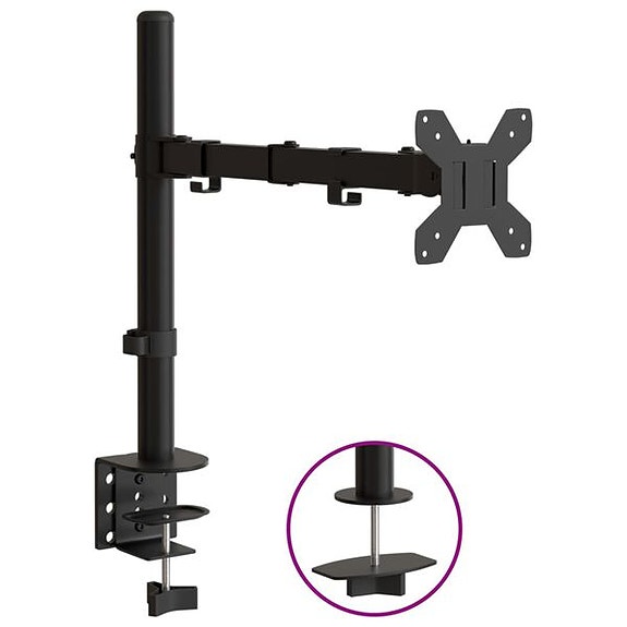 vidaXL Näyttöteline musta teräs VESA 75/100 mm(sku358001