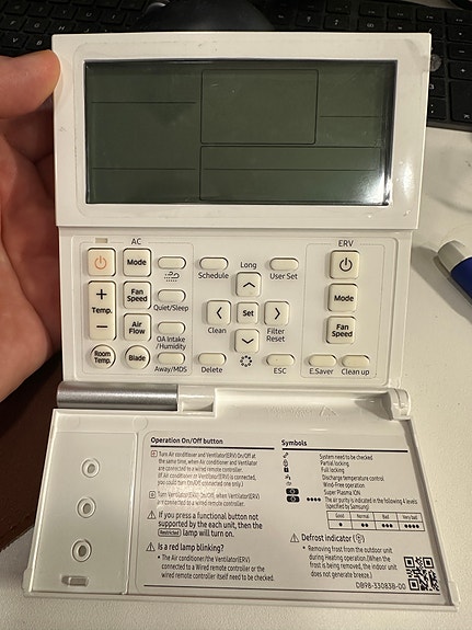 Samsung mwr-we10 ohjain/kaukosäädin ilmalämpöpumppuun