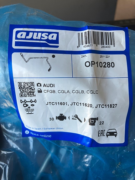 Audi A3/A4/A5/A6/Q3/Q5 2.0 TDi Ahtimen Öljyputki