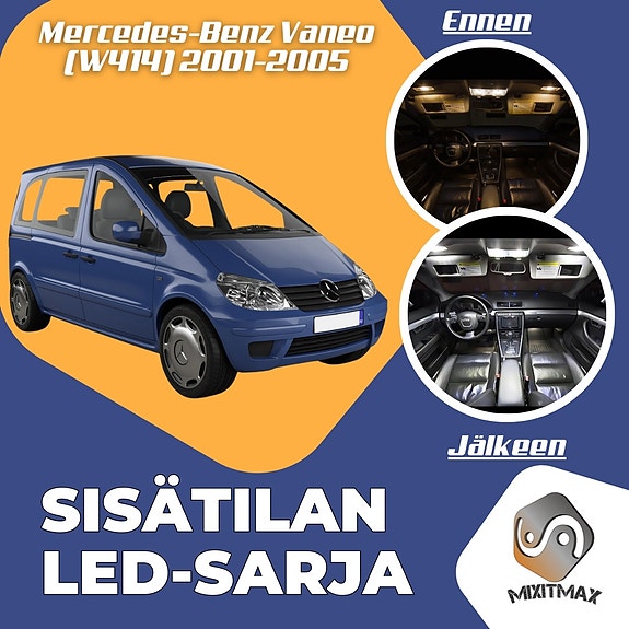 Mercedes-Benz Vaneo Sisätilan LED -muutossarja – 9 kpl – Plug & Play